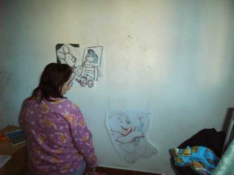 Pintando un mural en el cuarto de los niños youtube Murales mariposas para cuartos