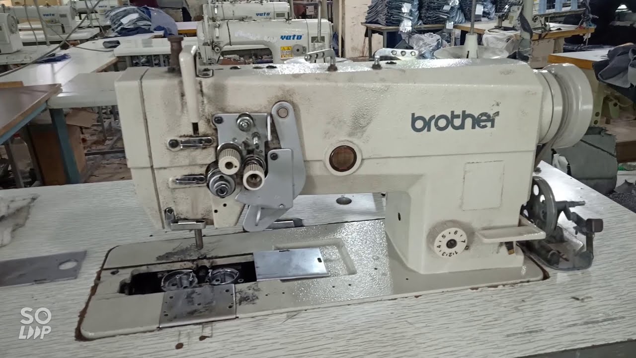 Brother LT2 B842 3 Double Needle Sewing Machine - YouTube
