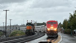 Amtrak 167 leads Coast Starlight 11 to Vancouver Washington