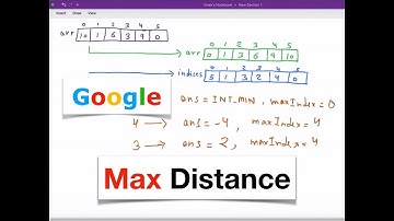 Google Interview Question | Max Distance | Solution With Code | Interview Bit Problem