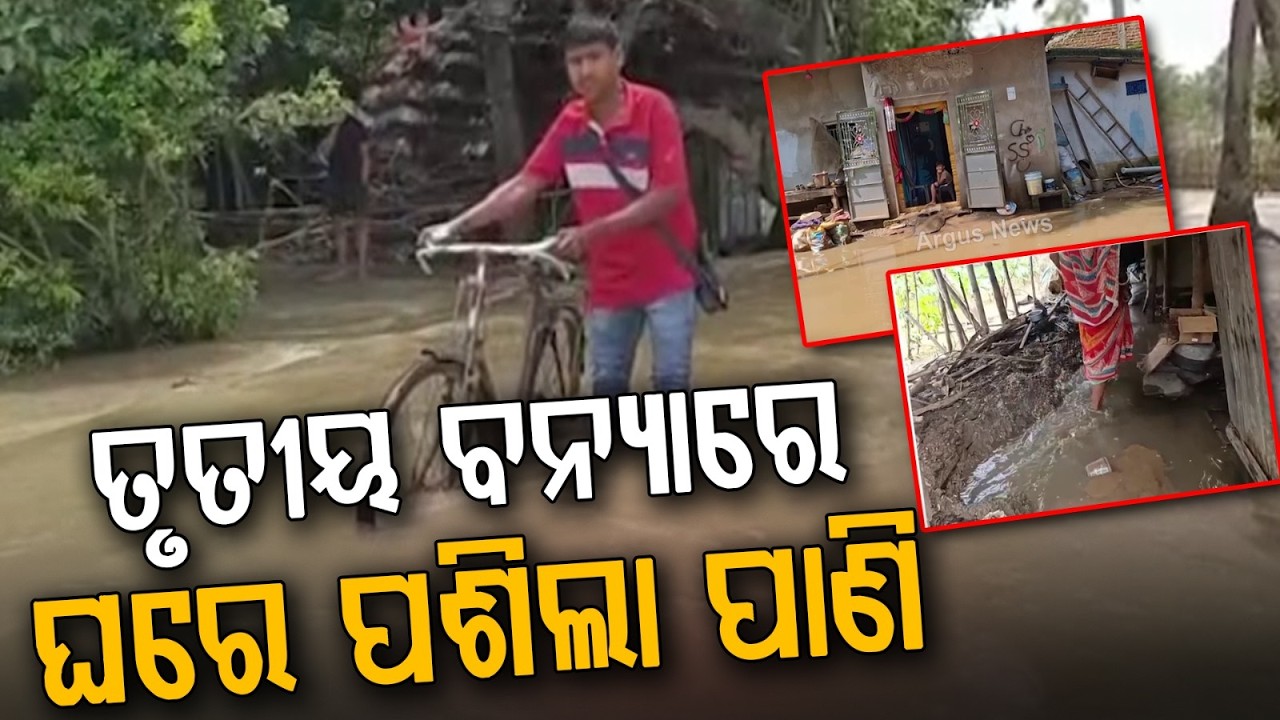 Thumbnail for Third Flood Wave Hits Jajpur: Baitarani River Water Enters Houses in Dasarathpur | Argus News