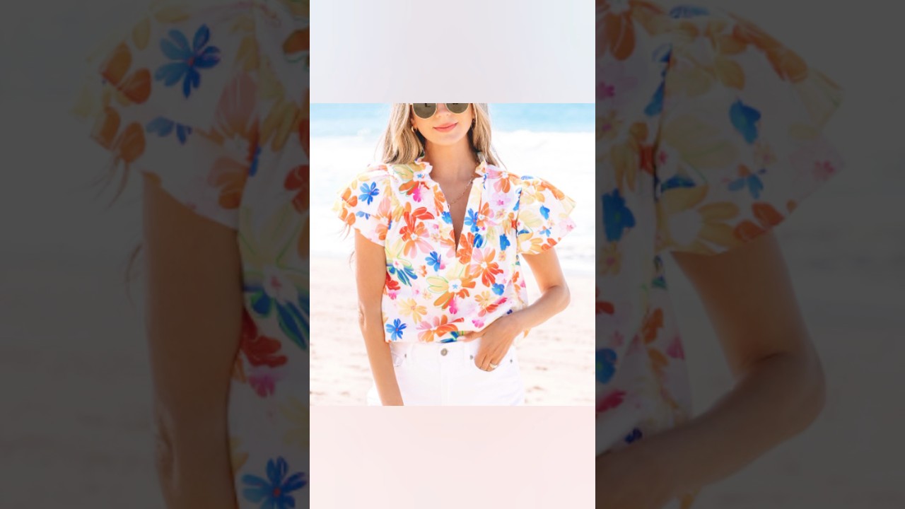 White Floral Flutter Top 🌸 Perfect for Summer Vibes! 