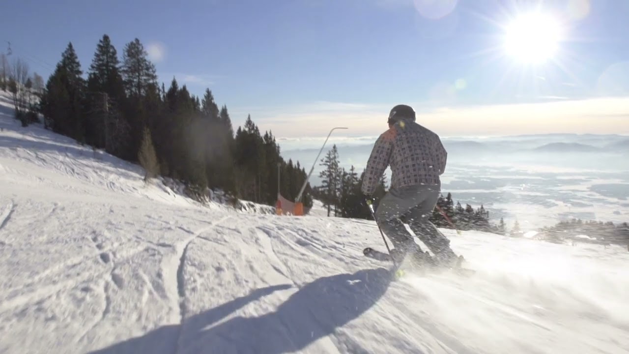 Skiing on Snow -snow skate?!- Free stock footage 4k No copyright