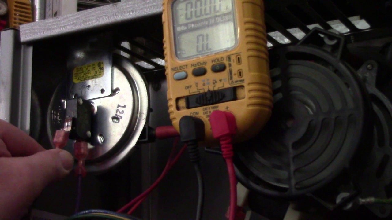 Troubleshooting a gas heater furnace pressure switch YouTube