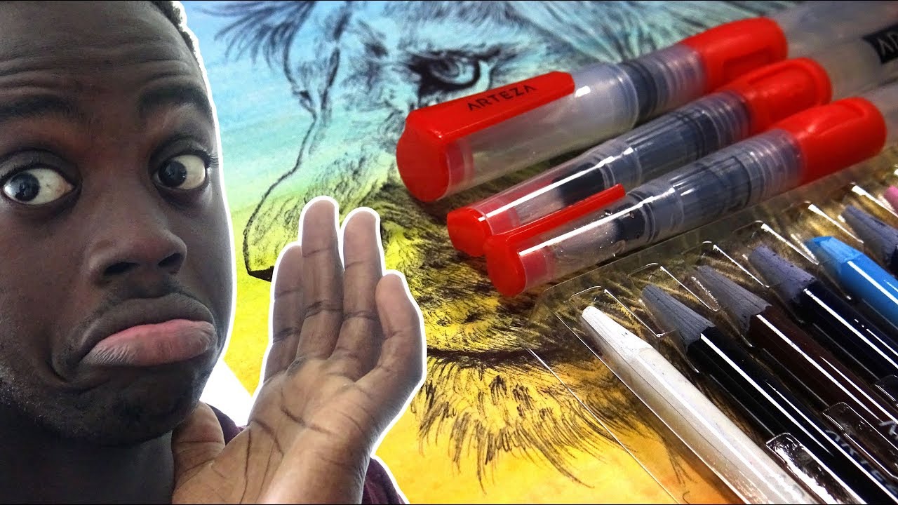 BRINGING AN IDEA TO LIFE Black Ballpoint Pen & Watercolor Pencils