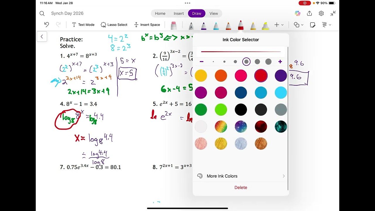 Unit-I HWw01 Exponential Equations- Solving problems 1-7