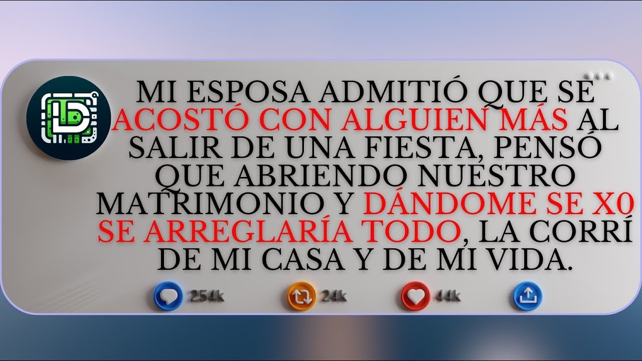 Mi esposa admitió que se acostó con alguien más al salir de una fiesta, pensó que abriendo nuestro