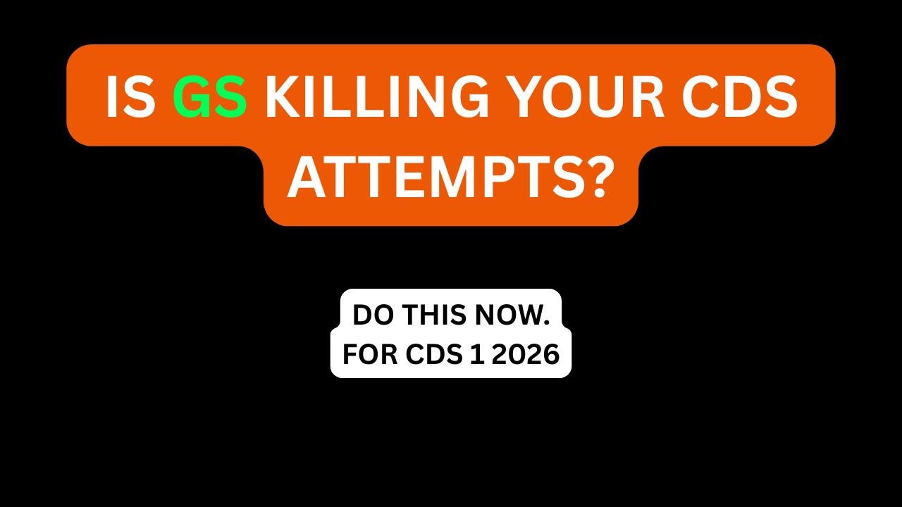 CDS 1 2026 GS STRATEGY | PYQ BASED PLAN (NO BAKWAS) - YouTube