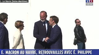 Emmanuel Macron retrouve Edouard Philippe au Havre