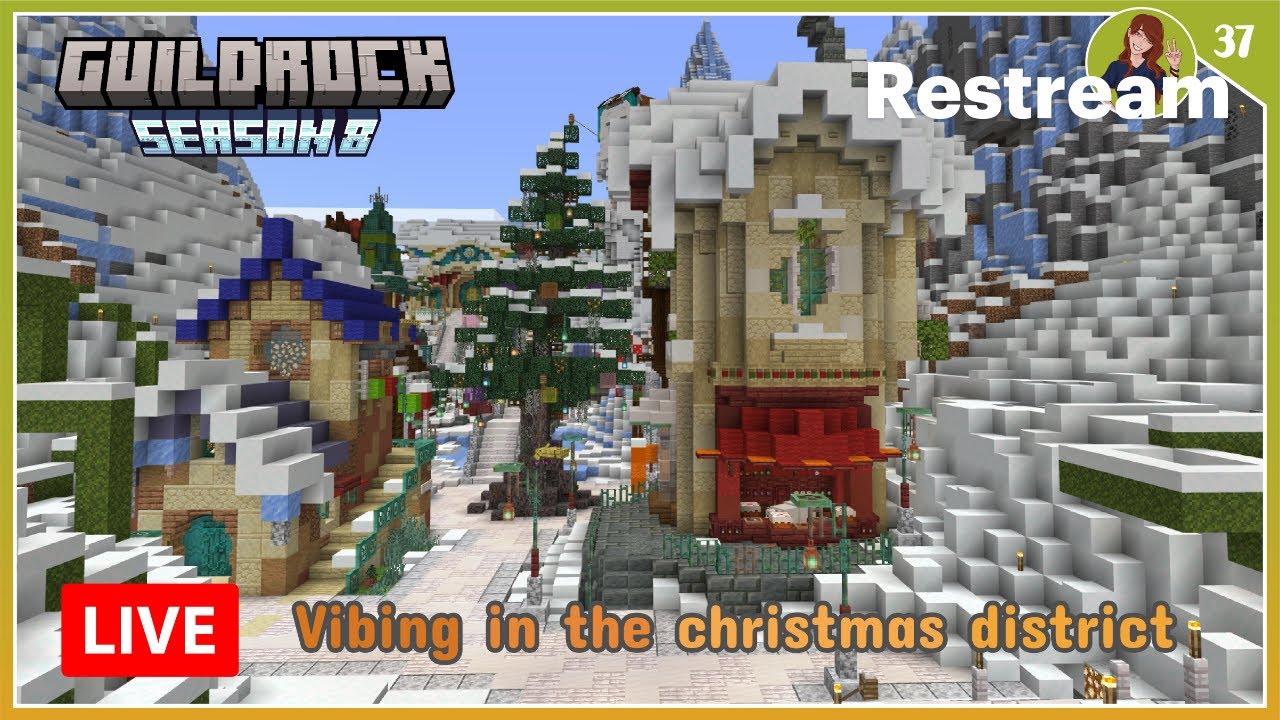 Working on the Christmas village Townhall! | Guildrock SMP S8 | Stream #37