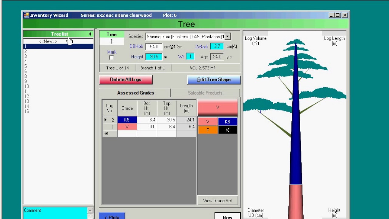Inventory tool - series of plots and trees - YouTube