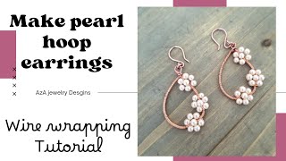 How to make easy dangle earrings for beginners/pearl tear drop dangle earring tutorial /diy earrings