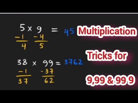 Multiplication Tricks for 9,99 & 999, #Math_tricks - YouTube