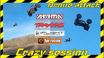 RC Send it crazy session, Arrma, Traxxas, HPI, IFlight, Cool Shooting drone ( DRRC Stunt )