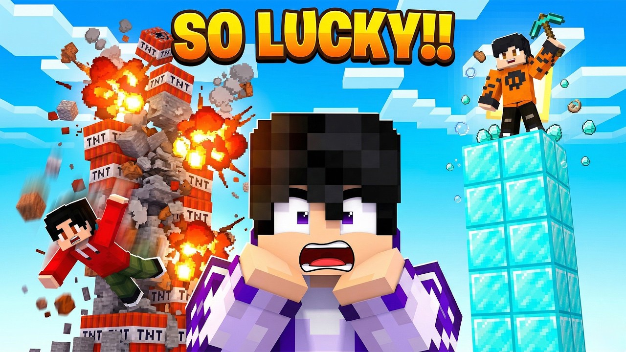 Minecraft Lucky Pillar Challenge with Friends! - YouTube