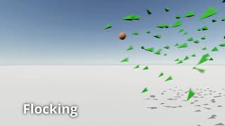 Unity3D - Boids - Moving target with Flocking behaviors