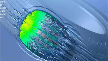 Abaqus - FlowVision Tire Aquaplaning Traditional Visualization Method