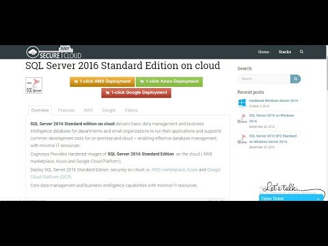 SQL Server 2016 Standard Edition with IIS on Win Server 2012-Deploy on Azure,AWS and Google Cloud