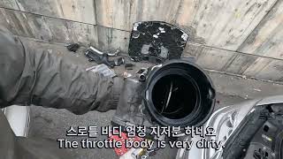 om642 Throttle valve cleaning , om642 스로틀바디 청소