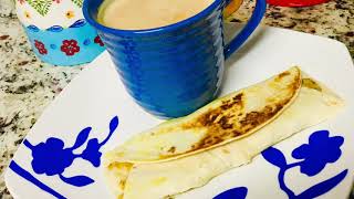 Aloo paratha with tea