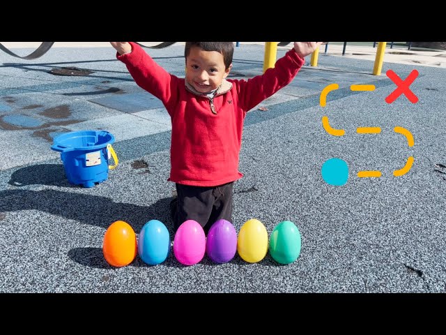 Surprise Toy Eggs ! Egg Scavanger Hunt Jeremy goes on a Giant Egg Hunt at the Park class=