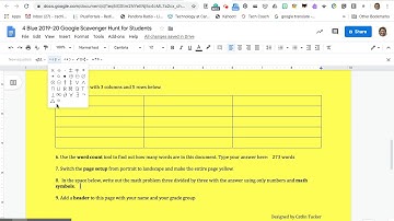 Inserting Math Symbols in a Google Document