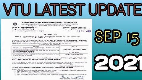 Vtu update|15 sep 2021|students solution