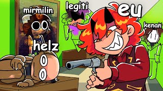 5 IDIOTAS PINTANDO PARA SE ESCONDER NO ROBLOX