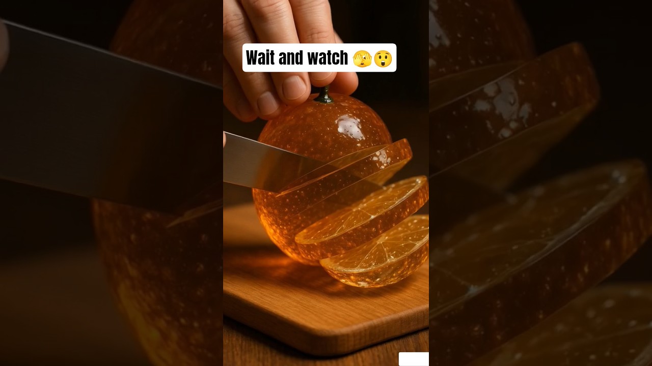 "Cutting a Crystal Orange... Wait for the CRUNCH 🍊🔪 