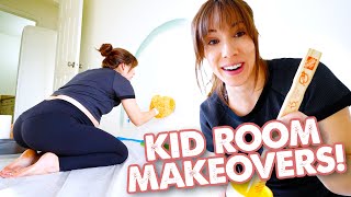 Surprising Our KIDS with a BEDROOM MAKEOVER!! - Easy DIY Wall Mural Ideas!