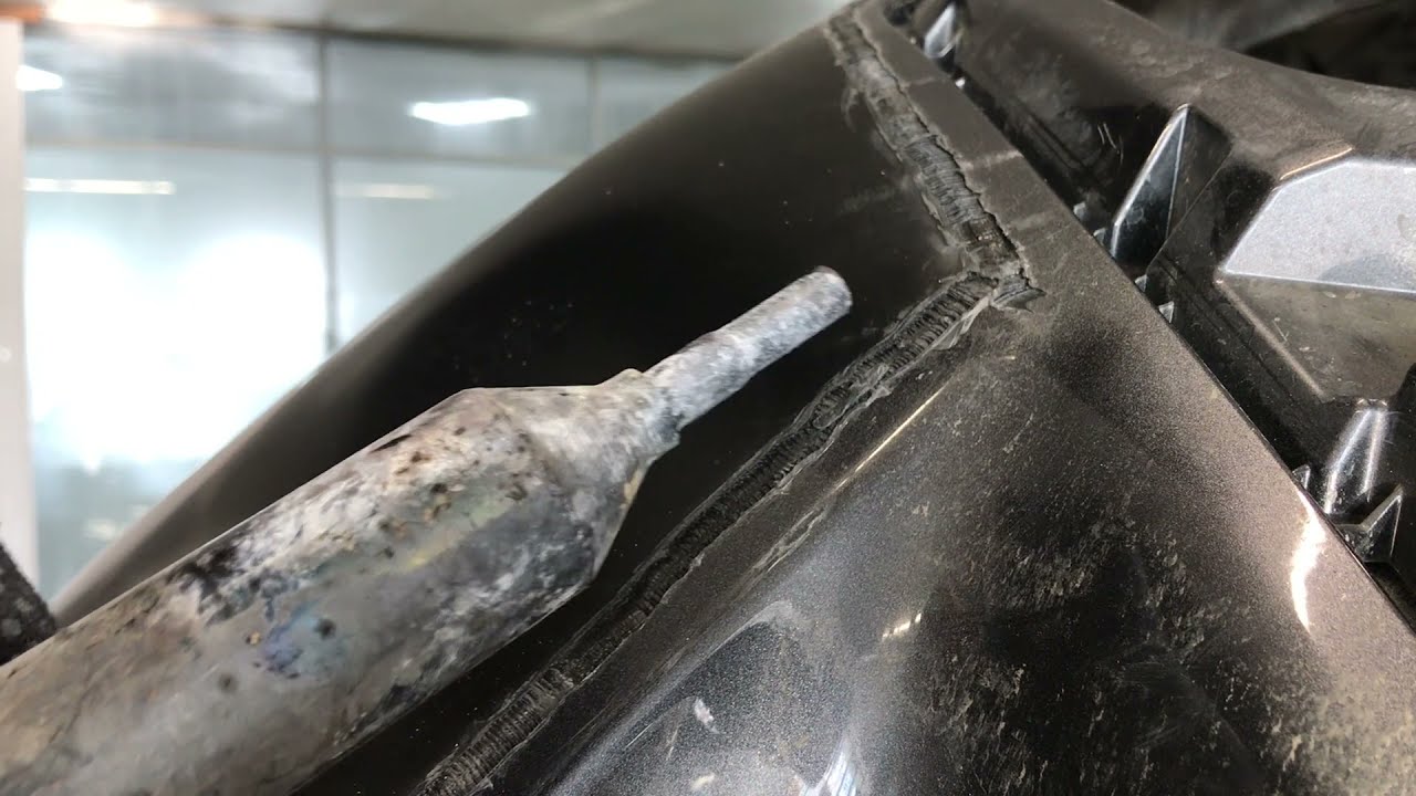 пайка бампера феном - YouTube