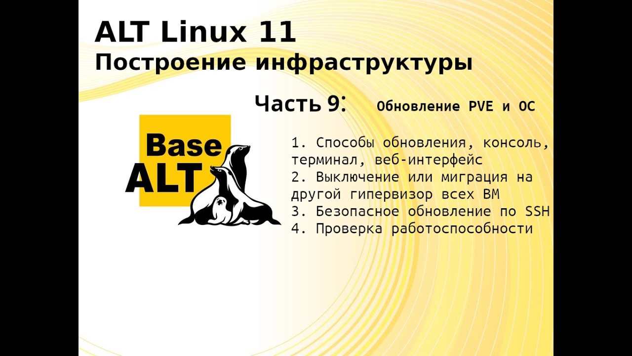 ALT Linux 11 обновление PVE с 8 на 9 - YouTube