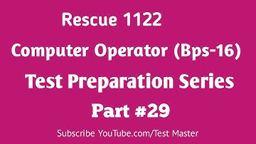 ETEA Rescue 1122 Computer Operator (Bps-16) Test Preparation Series Part 29 ||  @testmaster123 ​