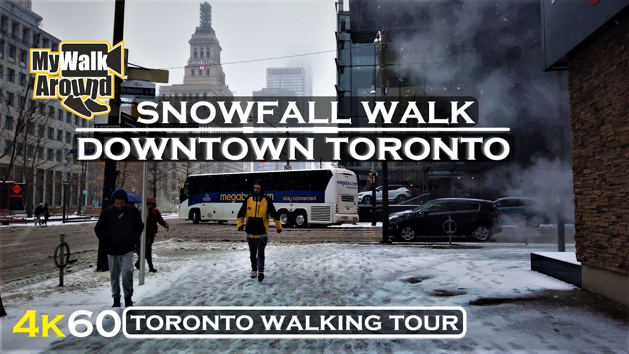Downtown Toronto snowfall walk - 4k Toronto video - YouTube