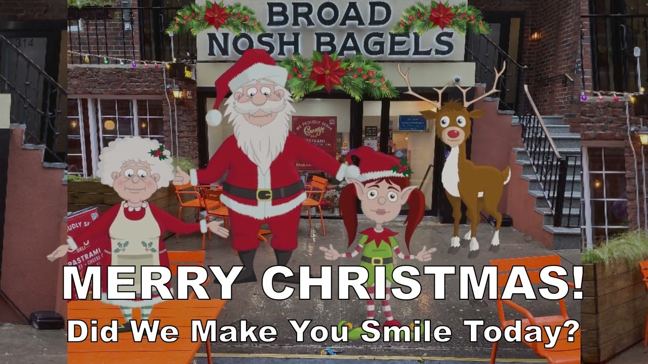 Merry Christmas Happy Holidays From Broad Nosh Bagels Broad Nosh Bagel Deli Catering NYC