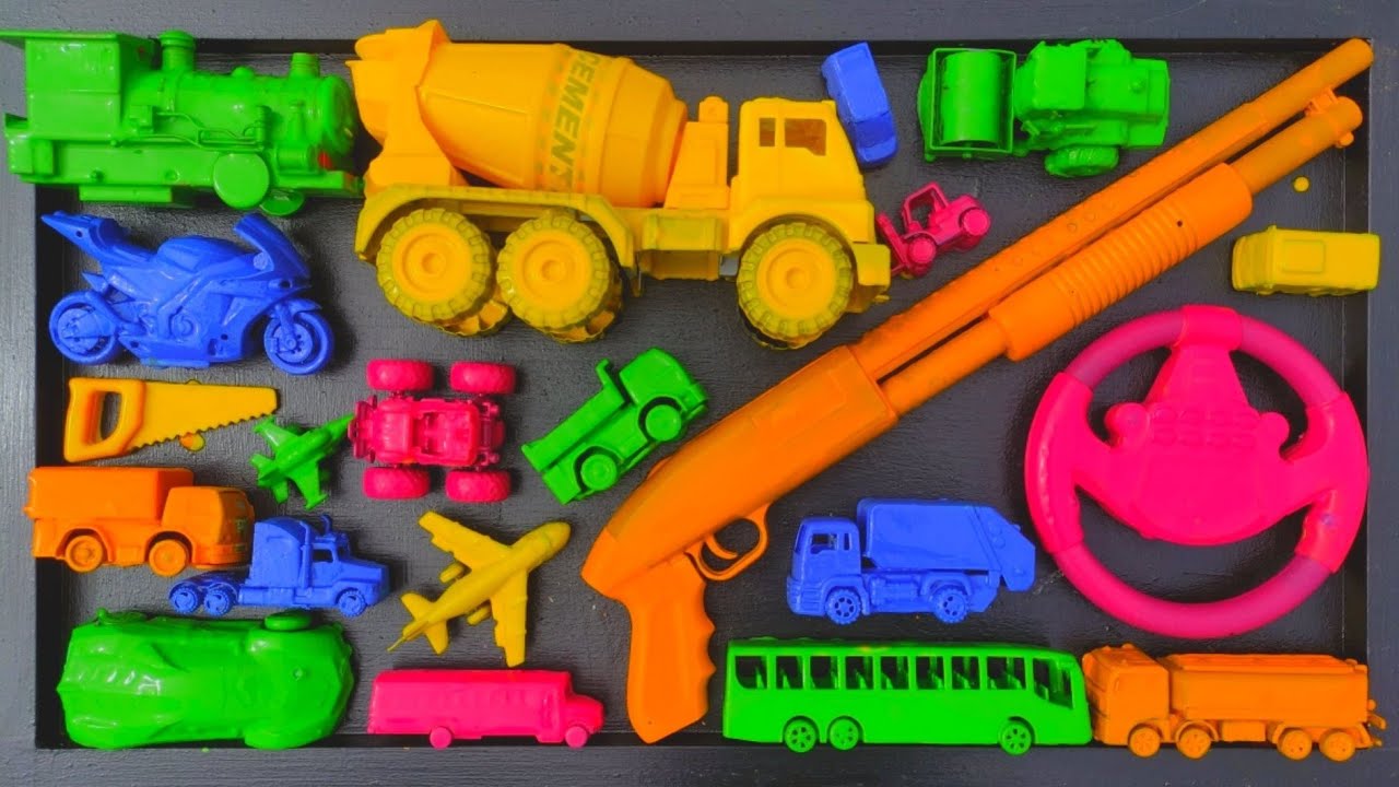 Membersihkan Mainan Mobil Balap, Truk Molen, Kereta Api, Excavator, Tank Baja, Bus Telolet, Pesawat