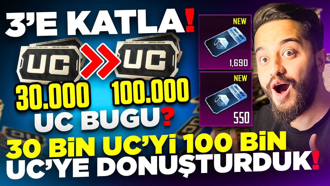 OHA! 30 BİN UC Yİ 100 BİN UC YE DÖNÜŞTÜRDÜK! (GERÇEK) OYUNDA İLK! PUBG