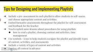 Playlists for Blended Teaching