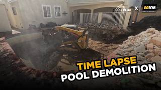 Demolition Timelapse: Hydraulic Breaker vs Pool Shell