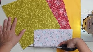 🎄🎄 Christmas Sewing Idea | Christmas Patchwork & Scrap Fabric Project 🌷 Cutting and Stitching Bag