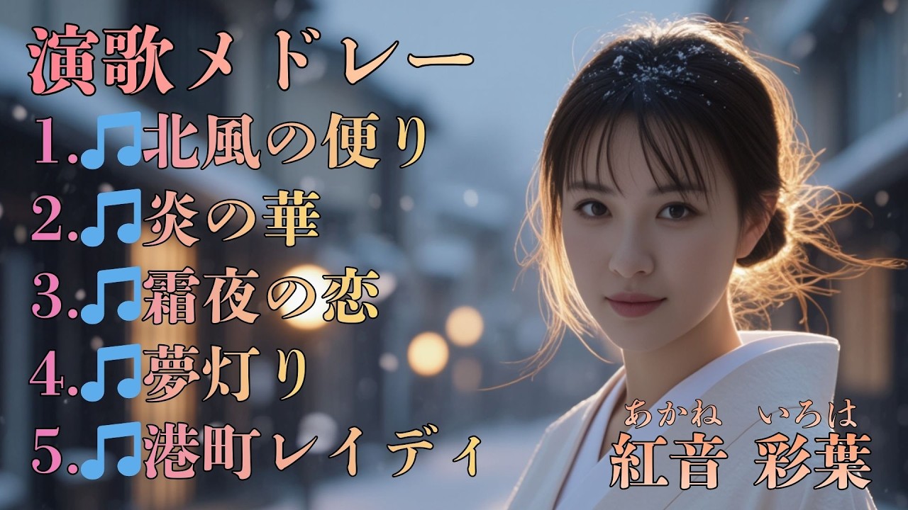 【AI演歌 名曲集】🎵北風の便り／🎵炎の華／🎵霜夜の恋／🎵夢灯り／🎵港町レイディ｜心に沁みる5曲コンピレーション