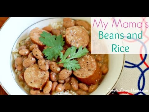 Slow Cooker Beans and Rice with Sausage Recipe | Large Family Meal