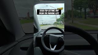 Tesla FSD getting out from parking!!