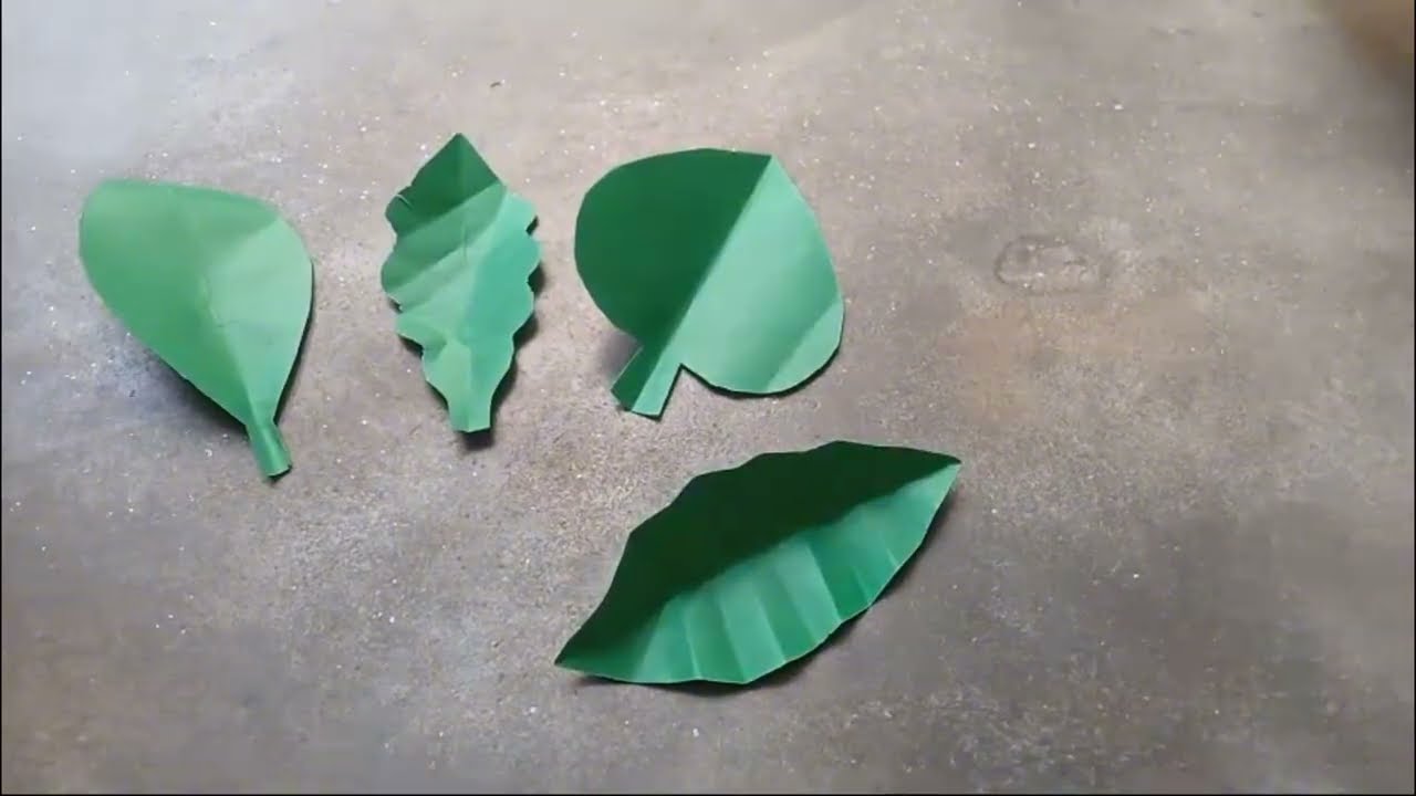 How To Make Paper Leaves // 4 Different Types Of Paper Leaf // DIY Easy Paper Leaf Making //