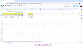NETWORKDAYS.INTL function in Google Sheets