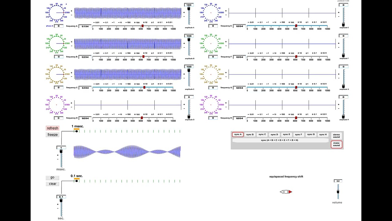 Equispaced Frequency Shift (the missing fundamental)