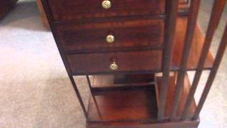 Venture Horizon Media Storage Tower-Tall Single Edwardian inlaid mahogany revolving bookcase