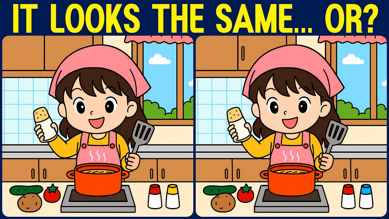 [Spot the Difference Brain Training] Can you spot all the slightly tricky differences?