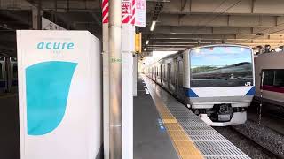 E531系ｶﾂK457編成が普通原ノ町行きとして勝田駅を発車するシーン