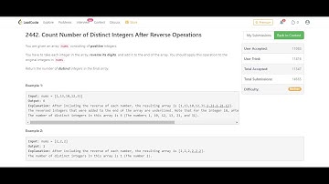 Count Number of Distinct Integers After Reverse Operations || leetcode weekly contest 315